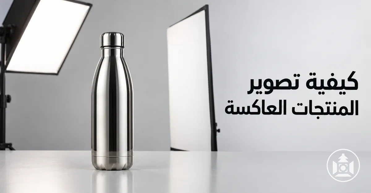 منتج عاكس للتجارة الإلكترونية مصور بإضاءة مضبوطة مع تقليل الوهج