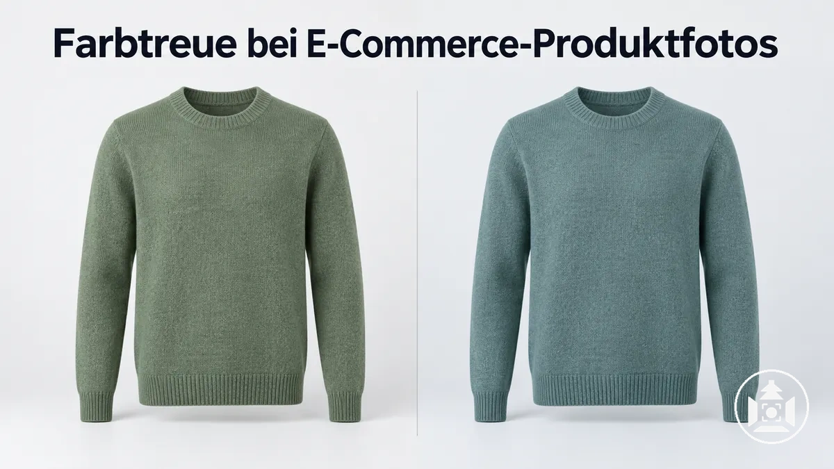 E-Commerce-Produktfotos mit korrekten Farben und sichtbaren Farbverschiebungen