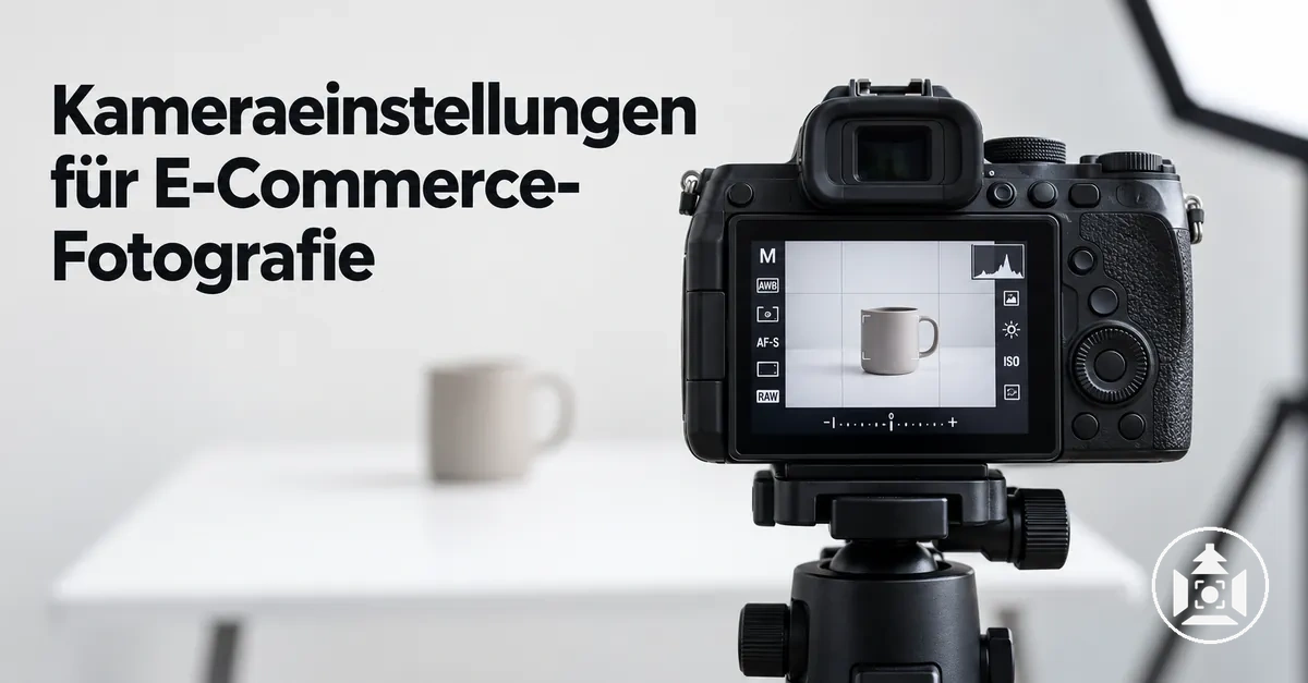 Kameraeinstellungen während eines E-Commerce-Produktfotoshootings