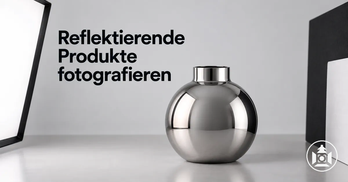 Reflektierendes E-Commerce-Produkt mit kontrollierter Beleuchtung und reduzierten Spiegelungen