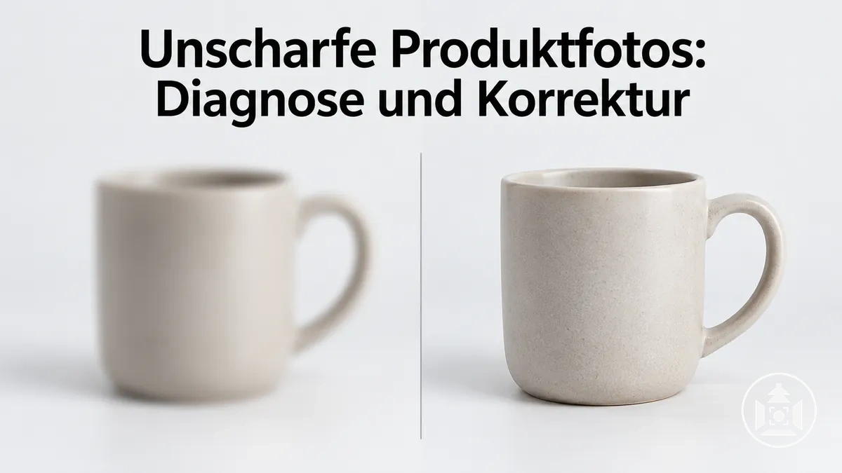 Unscharfes E-Commerce-Produktfoto im Vergleich zu einem scharfen korrigierten Bild