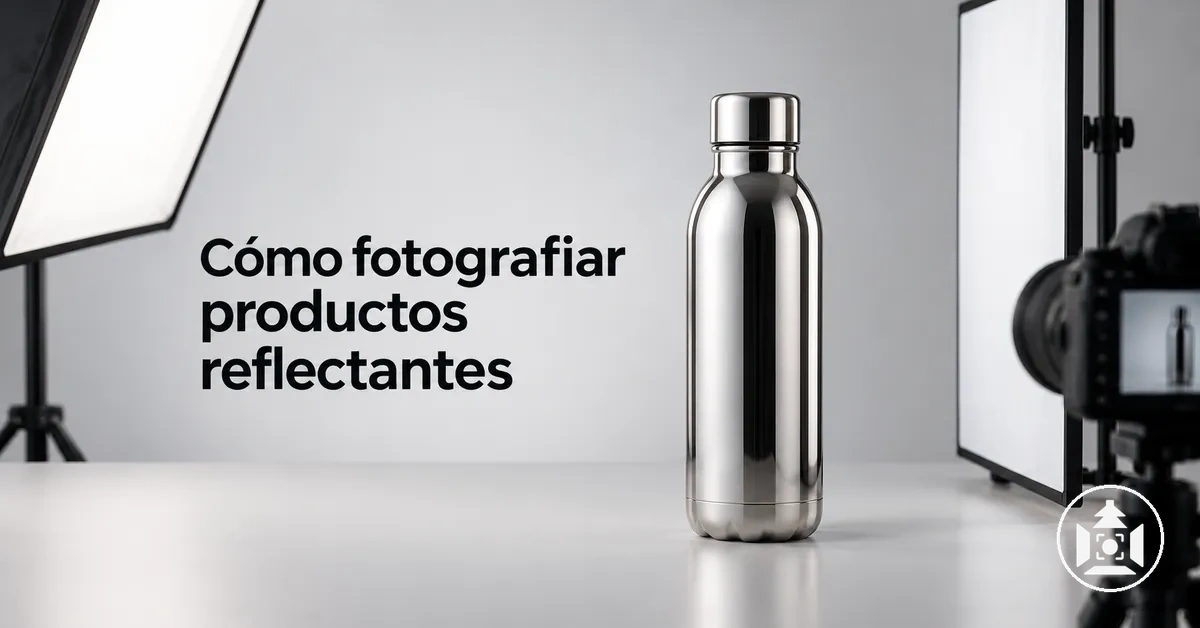 Producto reflectante para ecommerce fotografiado con iluminación controlada y reflejos reducidos