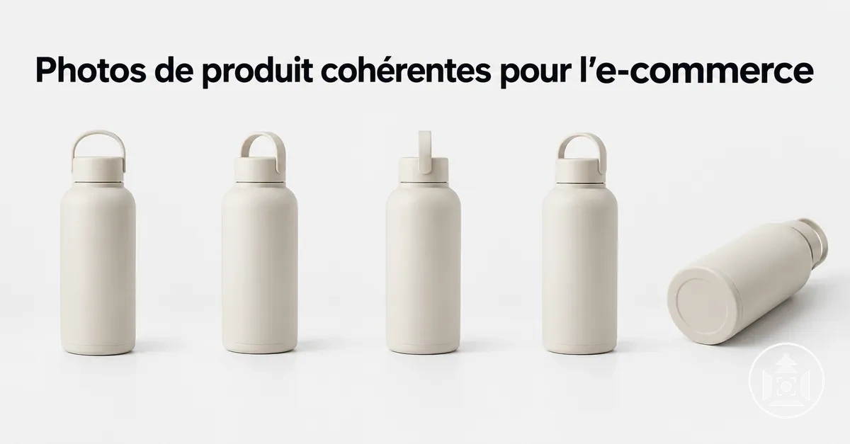 Photos de produit e-commerce cohérentes avec le même éclairage, le même cadrage et le même fond