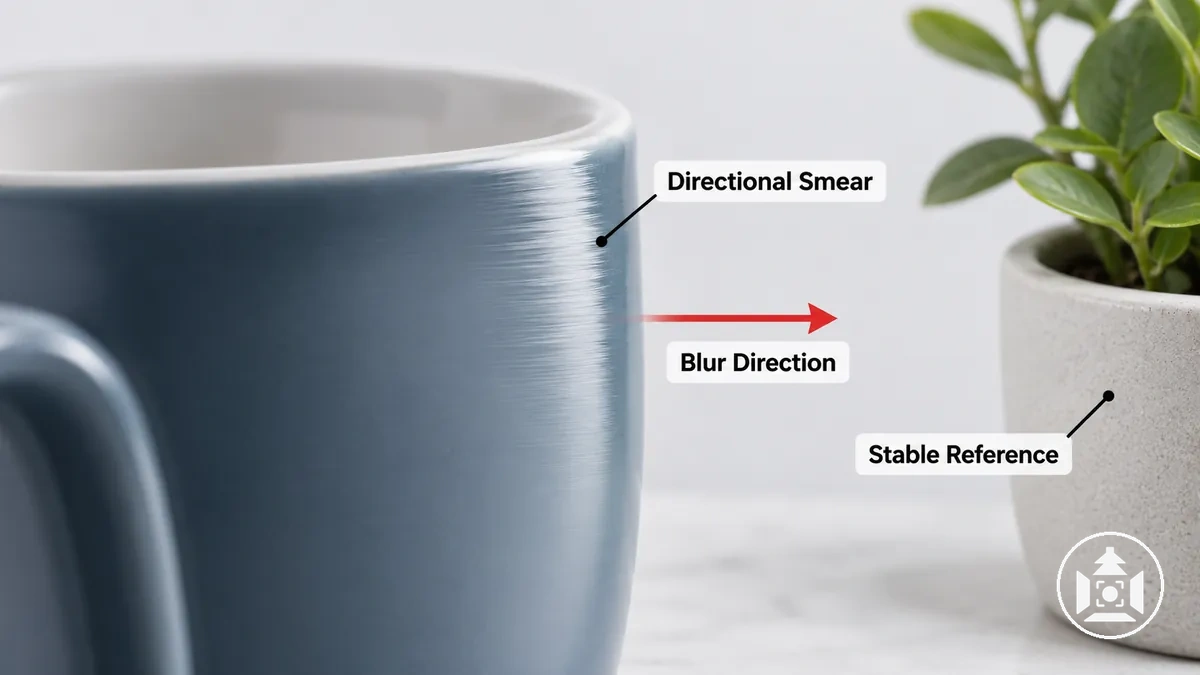 Photo de produit avec étirement directionnel des bords illustrant le flou de mouvement