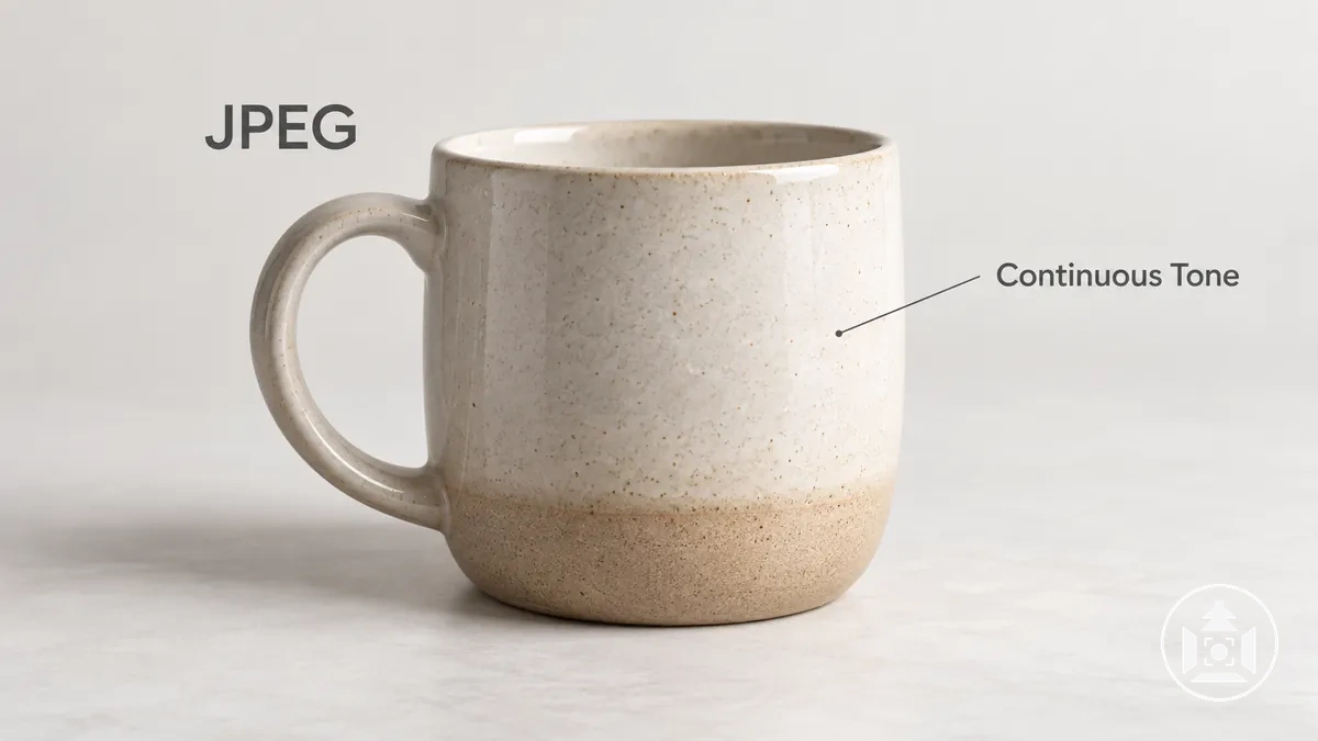 Image produit e-commerce photographique illustrant un cas d’usage typique de JPEG