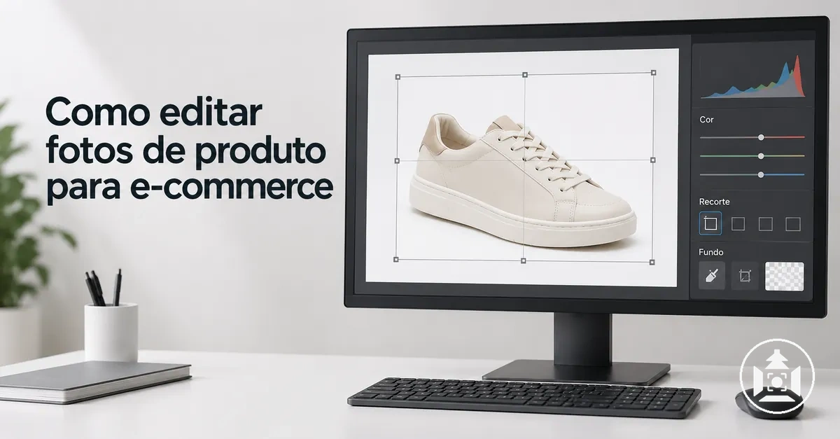 Foto de produto para e-commerce sendo editada para ajustar cor, recorte e fundo