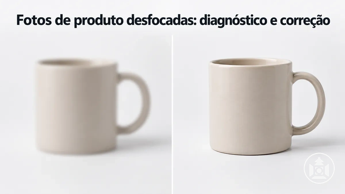Foto de produto para e-commerce desfocada comparada com uma imagem nítida corrigida