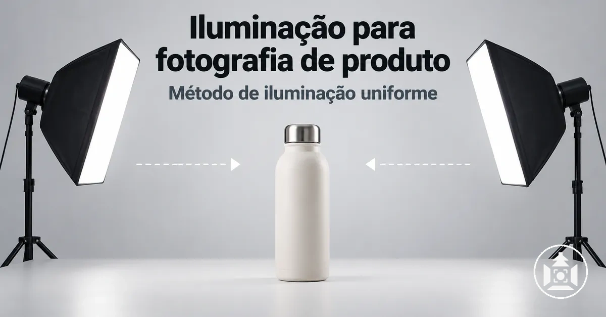 Esquema de iluminação uniforme para fotografia de produto em e-commerce