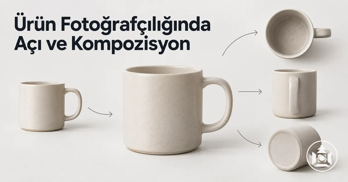 Dengeli kompozisyonla farklı açılardan fotoğraflanmış e-ticaret ürünü