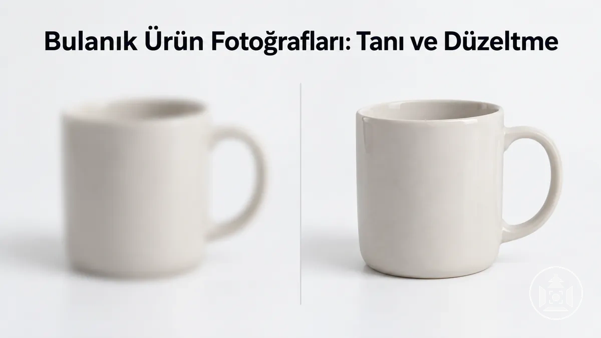 Bulanık e-ticaret ürün fotoğrafı ile düzeltilmiş net görüntünün karşılaştırması