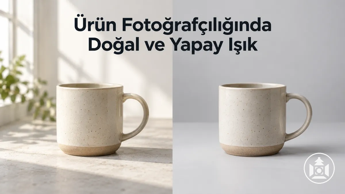Karşılaştırma için doğal ışıkta ve yapay stüdyo ışığında fotoğraflanmış ürün