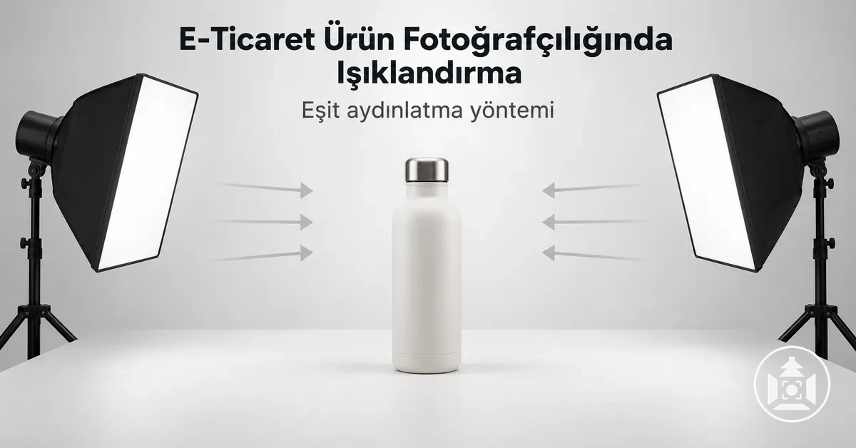 E-ticaret ürününü eşit şekilde aydınlatan ürün fotoğrafçılığı ışıklandırma düzeni