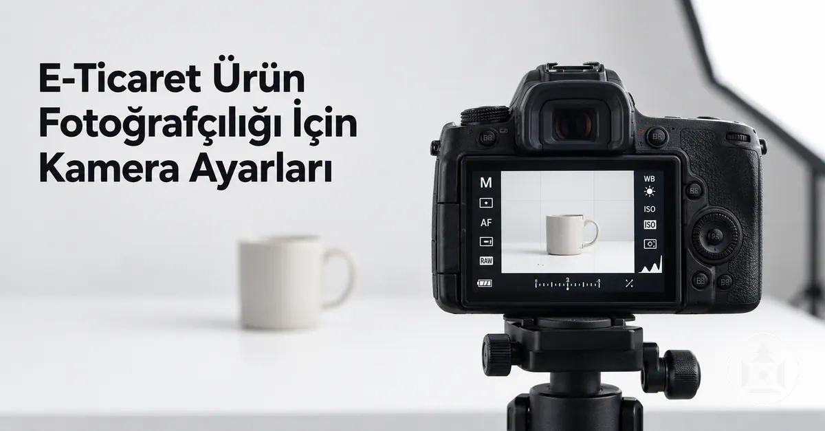 E-ticaret ürün fotoğrafçılığı çekimi sırasında görüntülenen kamera ayarları